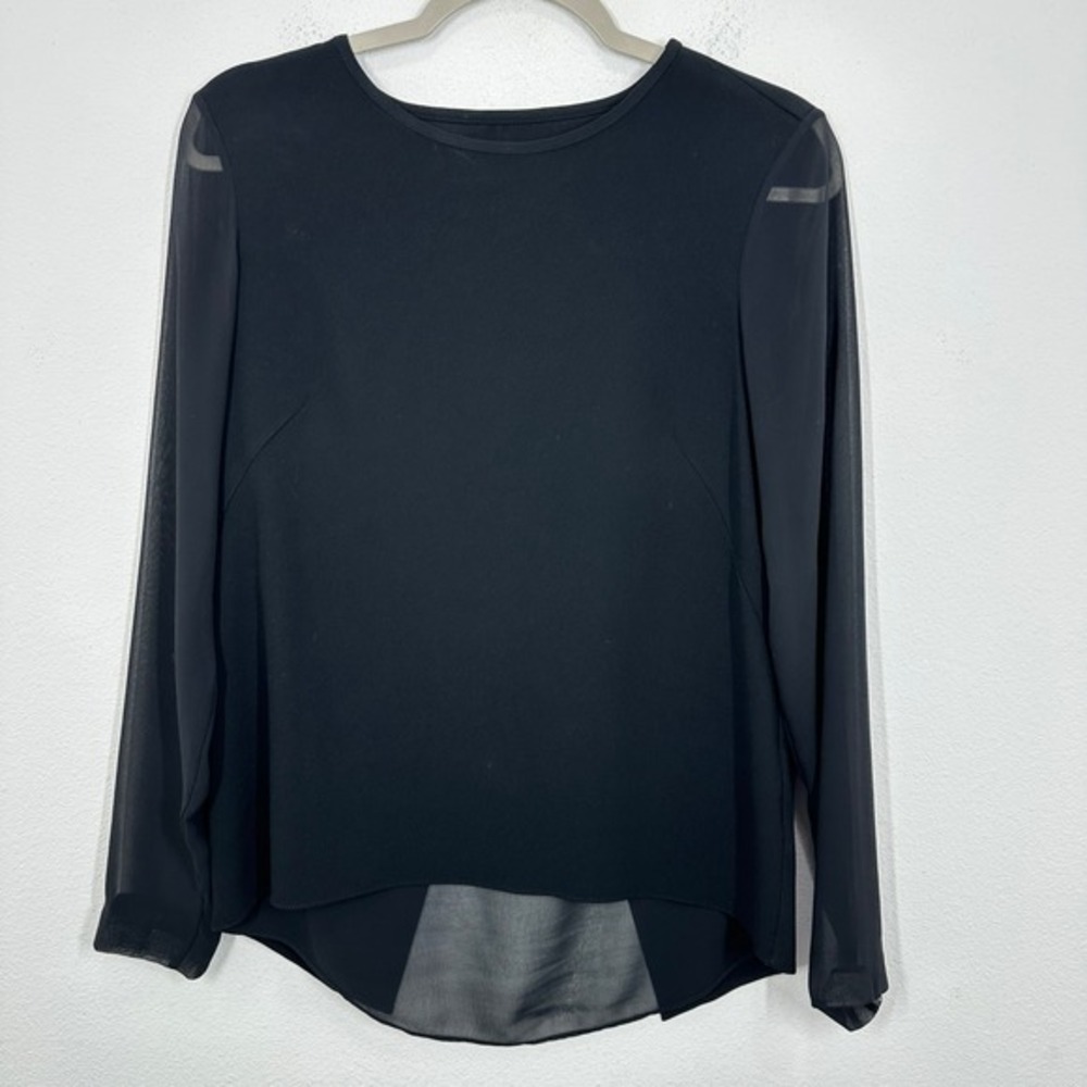 Rag & Bone Black Sheer Sleeve Open Back Blouse Contemporary Gothic‎ Whimsigoth